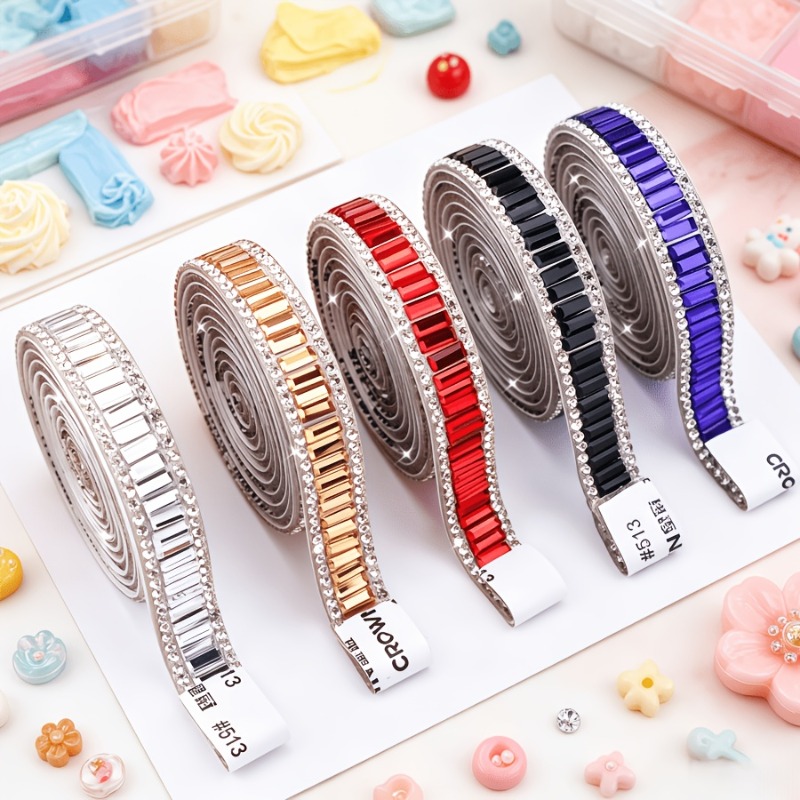 Edge Tape Roll - Self Adhesive Rhinestone Trim Roll, Crystal