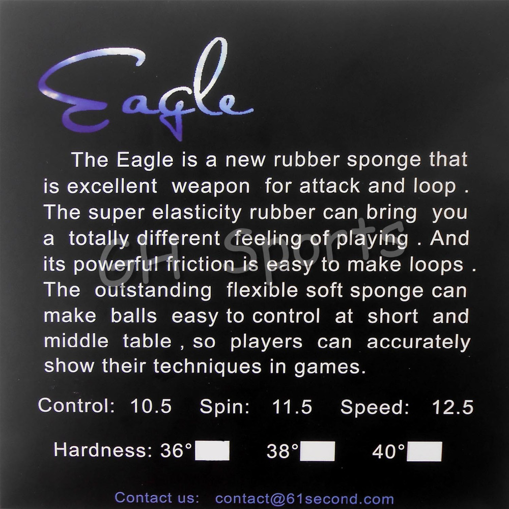 61second Eagle Pips in Table T - огляд і ціна Table Tennis Forehand Rubber