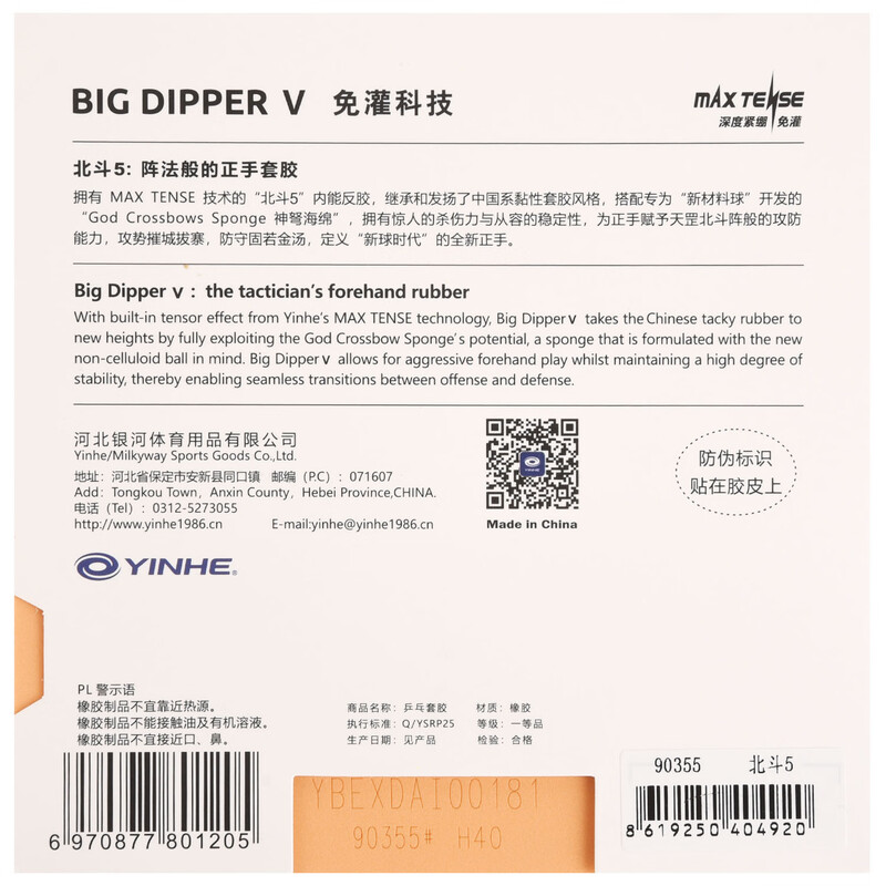YINHE BIG DIPPER V Table Tenni - огляд і ціна Table Tennis Forehand Rubber